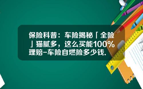 保险科普：车险揭秘「全险」猫腻多，这么买能100%理赔-车险自燃险多少钱.