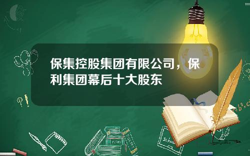 保集控股集团有限公司，保利集团幕后十大股东