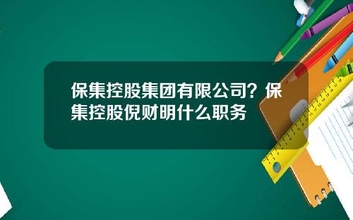 保集控股集团有限公司？保集控股倪财明什么职务