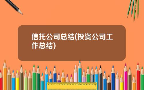信托公司总结(投资公司工作总结)
