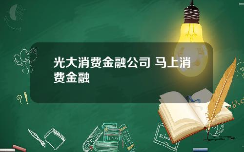 光大消费金融公司 马上消费金融