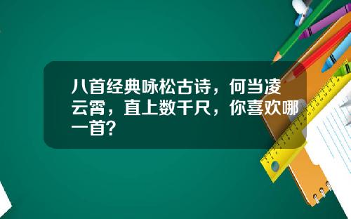 八首经典咏松古诗，何当凌云霄，直上数千尺，你喜欢哪一首？