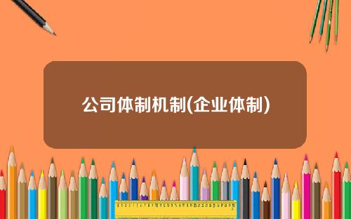 公司体制机制(企业体制)