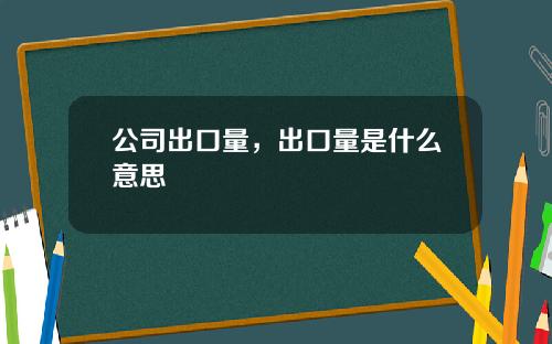 公司出口量，出口量是什么意思