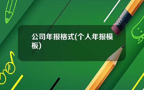公司年报格式(个人年报模板)