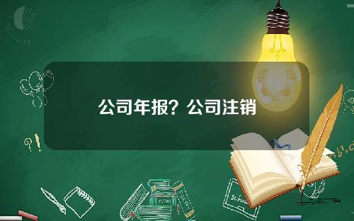 公司年报？公司注销