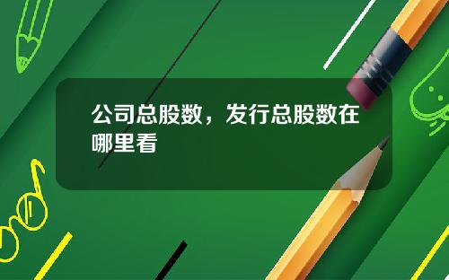 公司总股数，发行总股数在哪里看