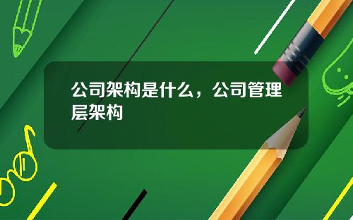 公司架构是什么,公司管理层架构 公司架构是什么,公司管理层架构