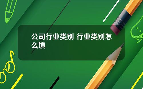 公司行业类别 行业类别怎么填