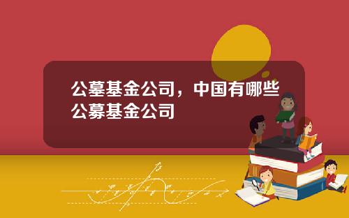 公墓基金公司，中国有哪些公募基金公司