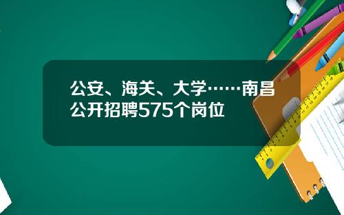 公安、海关、大学……南昌公开招聘575个岗位