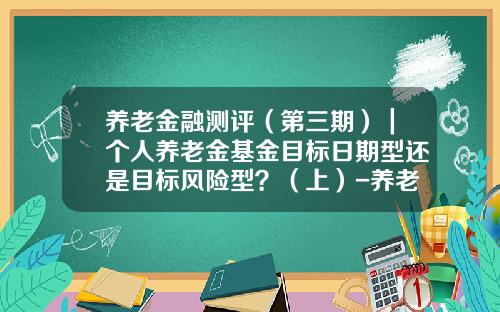 养老金融测评（第三期）｜个人养老金基金目标日期型还是目标风险型？（上）-养老基金购买