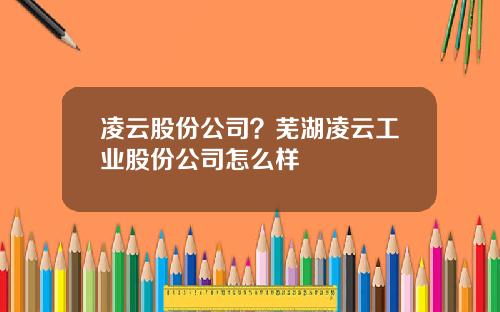 凌云股份公司？芜湖凌云工业股份公司怎么样