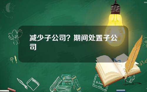 减少子公司？期间处置子公司