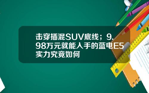 击穿插混SUV底线；9.98万元就能入手的蓝电E5实力究竟如何