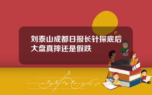 刘泰山成都日报长针探底后大盘真摔还是假跌