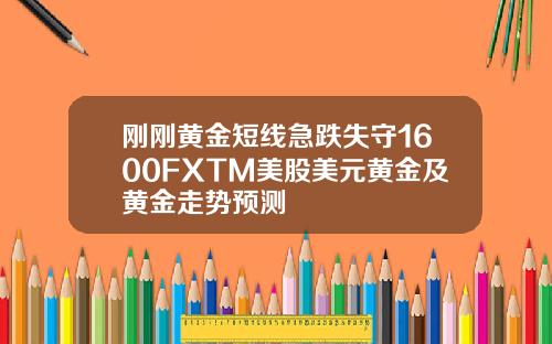 刚刚黄金短线急跌失守1600FXTM美股美元黄金及黄金走势预测