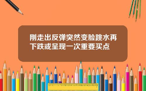 刚走出反弹突然变脸跳水再下跌或呈现一次重要买点