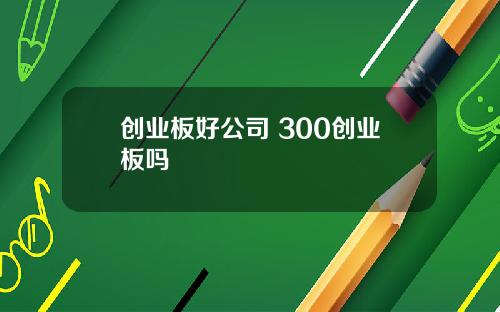 创业板好公司 300创业板吗