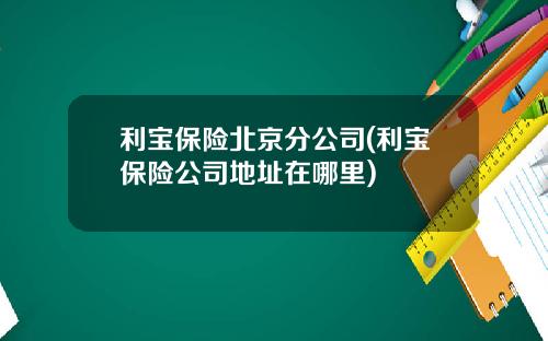 利宝保险北京分公司(利宝保险公司地址在哪里)