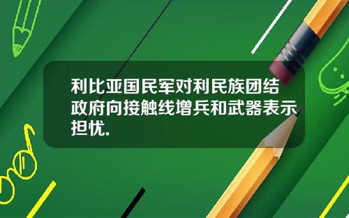 利比亚国民军对利民族团结政府向接触线增兵和武器表示担忧.