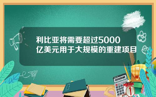 利比亚将需要超过5000亿美元用于大规模的重建项目