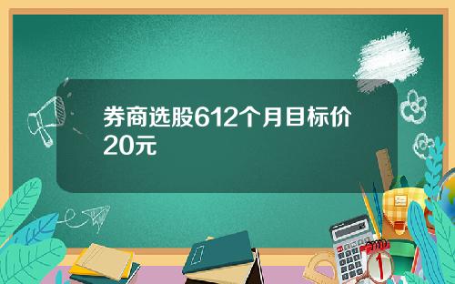 券商选股612个月目标价20元