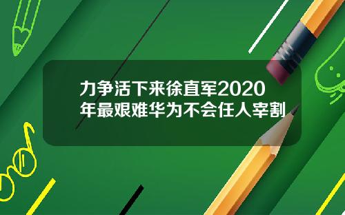 力争活下来徐直军2020年最艰难华为不会任人宰割