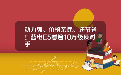 动力强、价格亲民、还节省！蓝电E5看遍10万级没对手