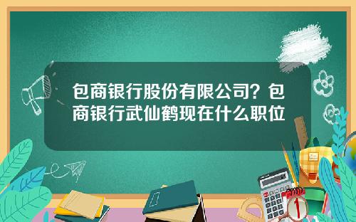 包商银行股份有限公司？包商银行武仙鹤现在什么职位
