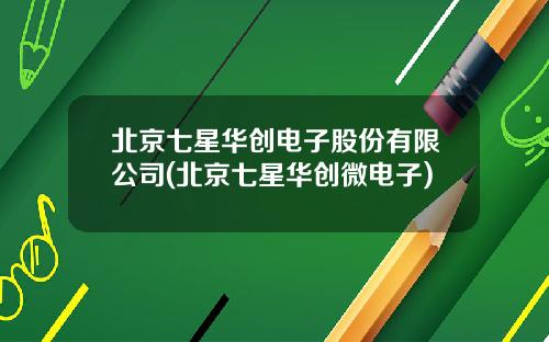 北京七星华创电子股份有限公司(北京七星华创微电子)