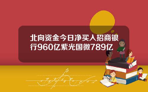北向资金今日净买入招商银行960亿紫光国微789亿