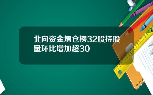北向资金增仓榜32股持股量环比增加超30