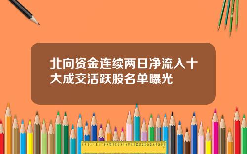 北向资金连续两日净流入十大成交活跃股名单曝光