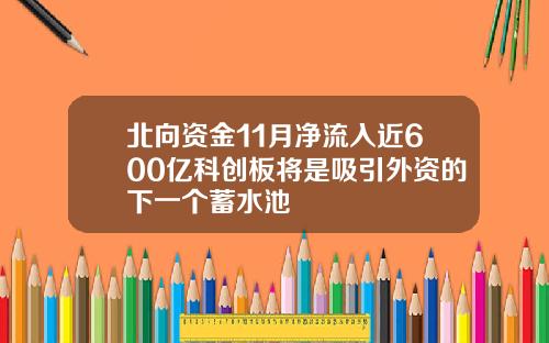 北向资金11月净流入近600亿科创板将是吸引外资的下一个蓄水池 北向资金11月净流入近600亿科创板将是吸引外资的下一个蓄水池