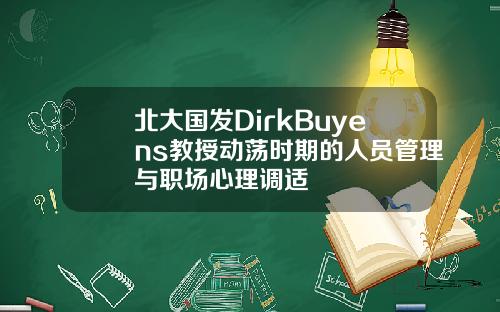 北大国发DirkBuyens教授动荡时期的人员管理与职场心理调适