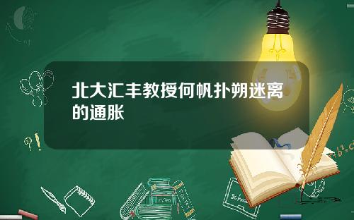 北大汇丰教授何帆扑朔迷离的通胀