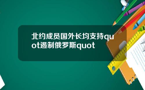 北约成员国外长均支持quot遏制俄罗斯quot