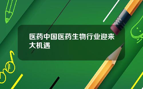 医药中国医药生物行业迎来大机遇