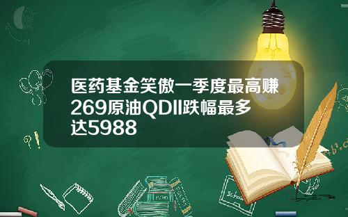 医药基金笑傲一季度最高赚269原油QDII跌幅最多达5988