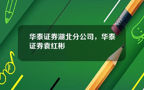 华泰证券湖北分公司，华泰证券袁红彬