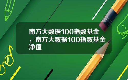 南方大数据100指数基金，南方大数据100指数基金净值