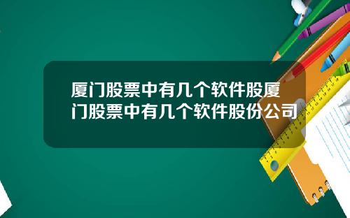 厦门股票中有几个软件股厦门股票中有几个软件股份公司