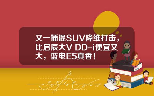 又一插混SUV降维打击，比启辰大V DD-i便宜又大，蓝电E5真香！