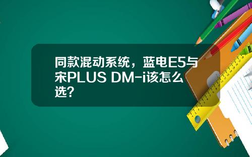 同款混动系统，蓝电E5与宋PLUS DM-i该怎么选？