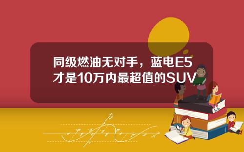 同级燃油无对手，蓝电E5才是10万内最超值的SUV