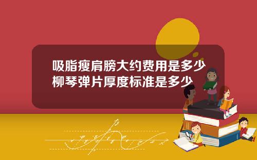 吸脂瘦肩膀大约费用是多少柳琴弹片厚度标准是多少