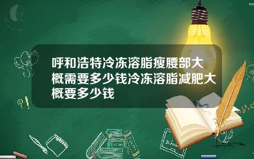 呼和浩特冷冻溶脂瘦腰部大概需要多少钱冷冻溶脂减肥大概要多少钱