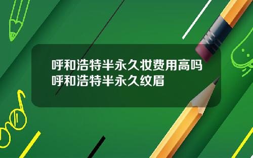 呼和浩特半永久妆费用高吗呼和浩特半永久纹眉