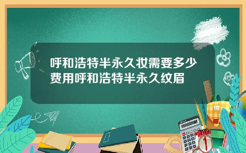 呼和浩特半永久妆需要多少费用呼和浩特半永久纹眉